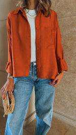 Rust Cropped & Breezy Shirt