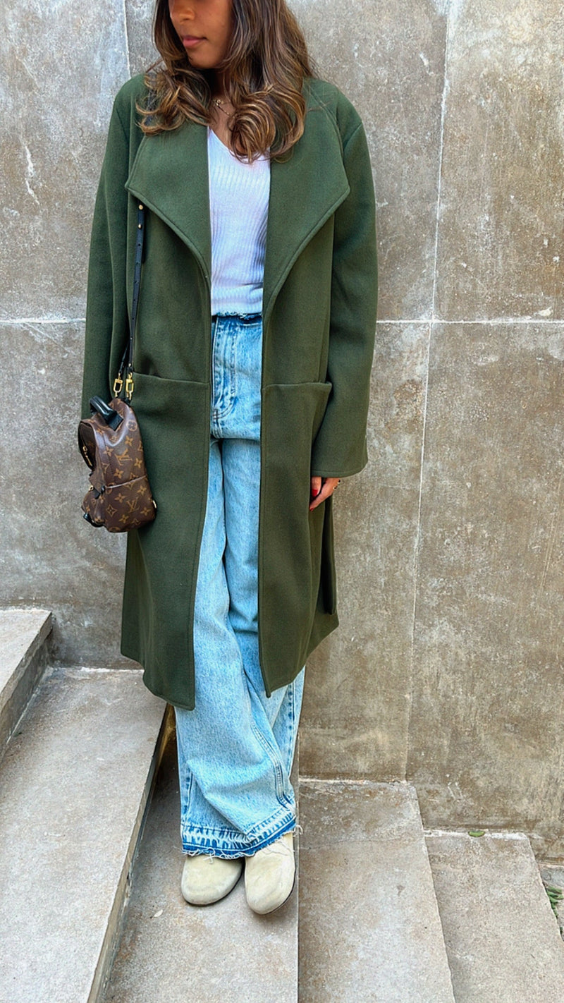 Olive Heavy Longline Coat