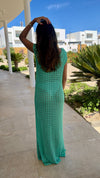 Turquoise Warm Morning Longline Crochet Coverup