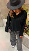 Black Chunky Collar Knit