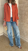 Rust Cropped & Breezy Shirt