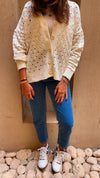 Ivory V Button Light Cardi