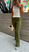 Olive Slim Flare Pants