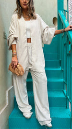 Comfortable Chic Stripe Linen Set