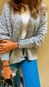 Grey V Button Light Cardi