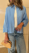 Baby Blue Cropped & Breezy Shirt