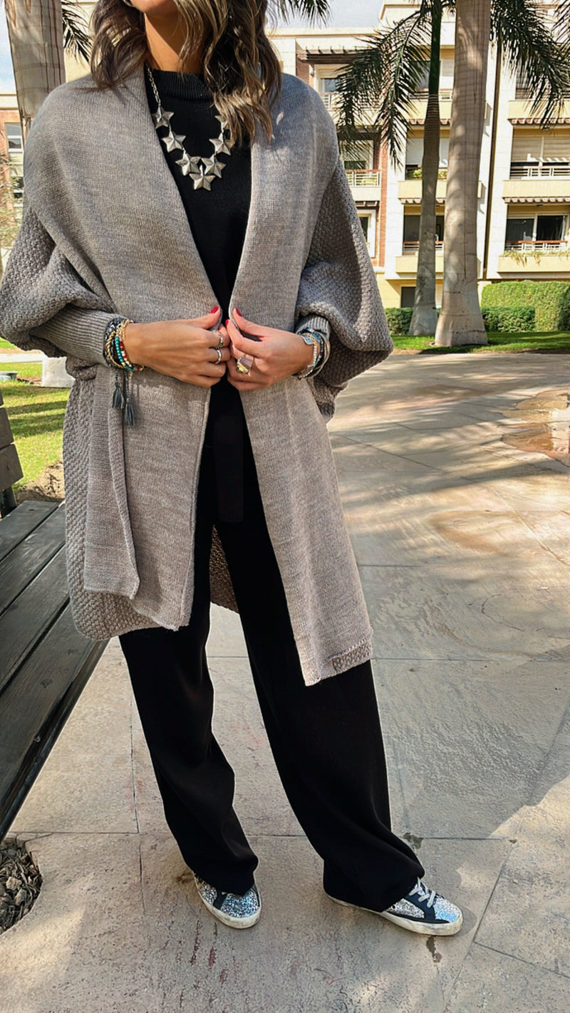 Cafe Heavy Shawl Knit Cardi