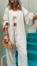 Comfortable Chic Stripe Linen Set