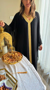 Black Golden Embellished Ramadan Kaftan