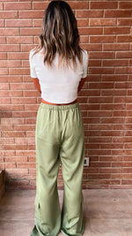 Pistachio Satin Feel Breezy Pants