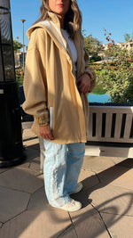 Beige Colorblock Oversized Jacket