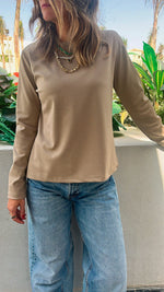 Beige Ribbed Essential Jersey LongSleeve