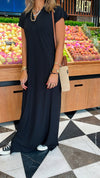 Black Ribbed Tee Maxi Dress