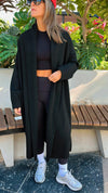 PREORDER Black Knitted Maxi Cardigan