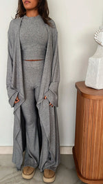 Grey Cozy Cardigan Set