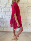 Burgundy Tassel Embellished Coverup