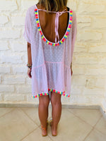 Blush Tassel Embellished Coverup