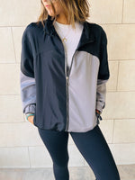 Black Color Block Waterproof Jacket