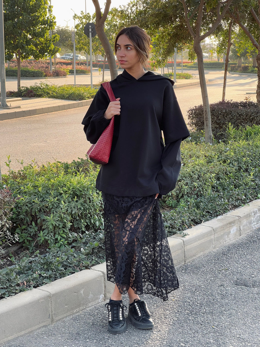 Black Frillu Lace Skirt