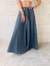 Grey Boho Denim Skirt