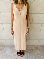 Beige Essential Sleeveless Dress