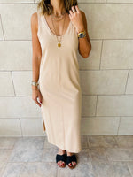 Beige Essential Sleeveless Dress