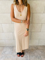 Beige Essential Sleeveless Dress