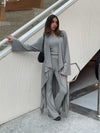 Grey Cozy Cardigan Set