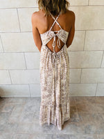 Beige Savannah tie back dress