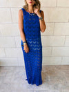 Blue Backless Beach Dress