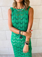 Green Backless Beach Dress