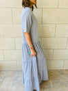 Grey Long Tiered Dress