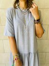 Grey Long Tiered Dress