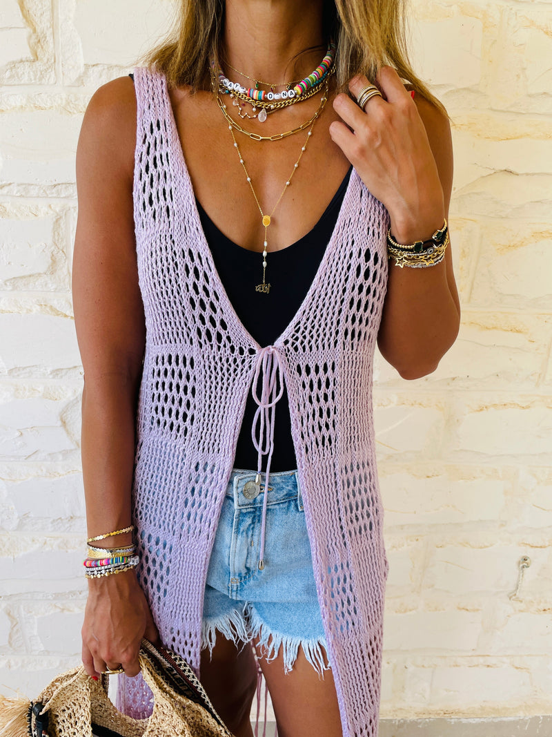 Lilac Beach Tie Vest