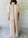 Beige Long Tiered Dress