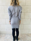 Grey High Neck Knit Dress