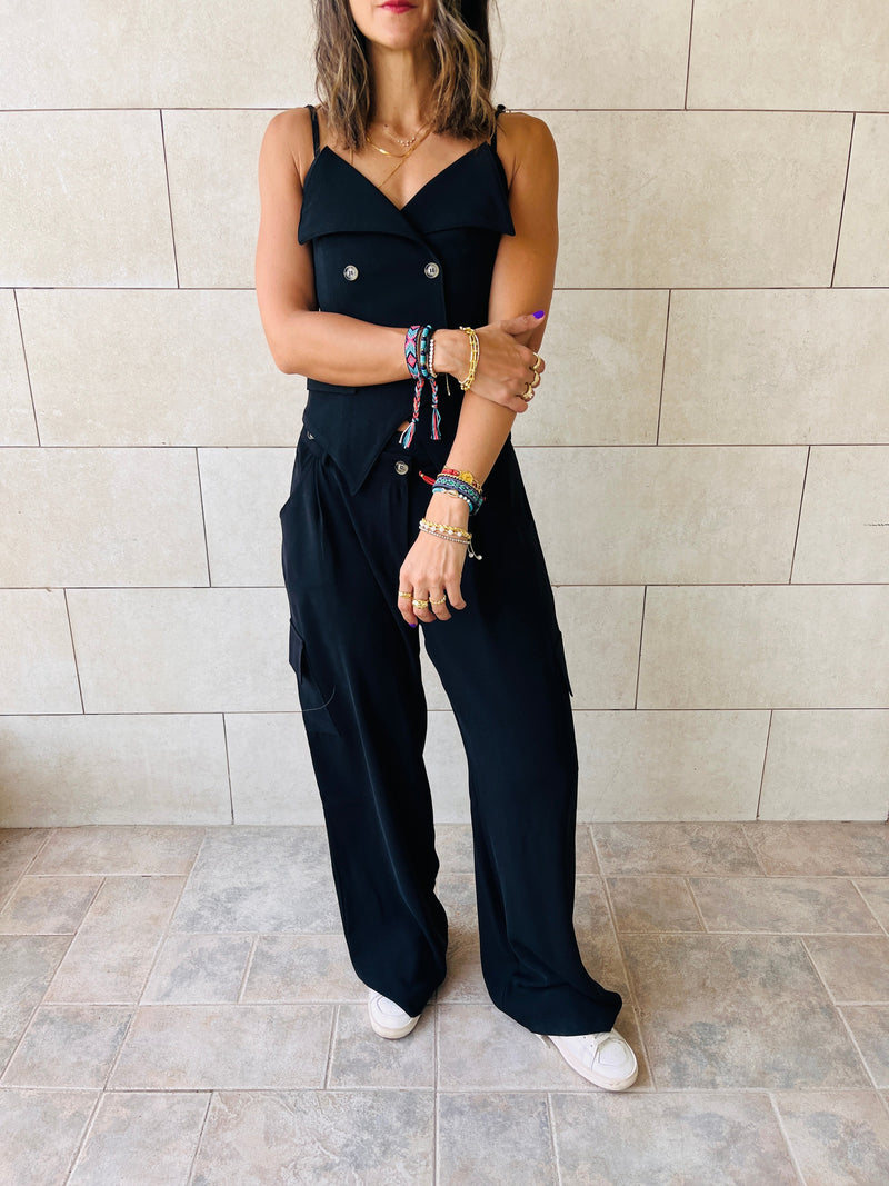 Black She’s Tailored Vest Set