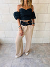 Beige High Low Waisted Pants