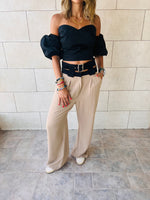 Beige High Low Waisted Pants