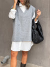 Grey Preppy High Low Vest