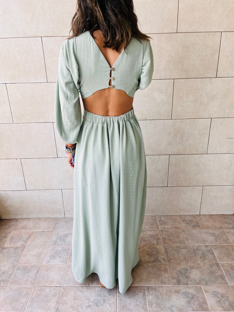 Mint Summer Skies Backless Dress