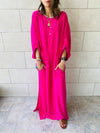 Fuchsia Linen Dress