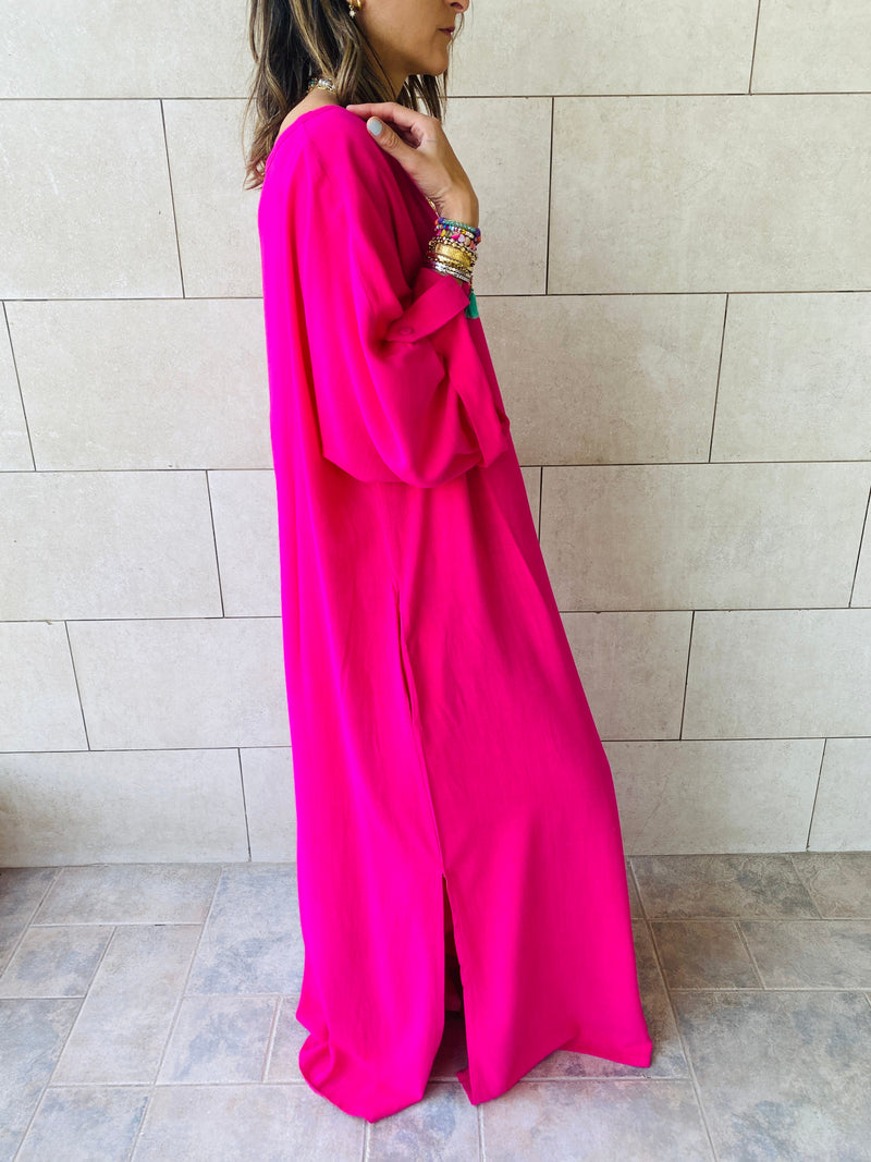 Fuchsia Linen Dress