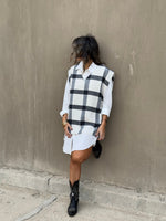 Checkered Preppy High Low Vest