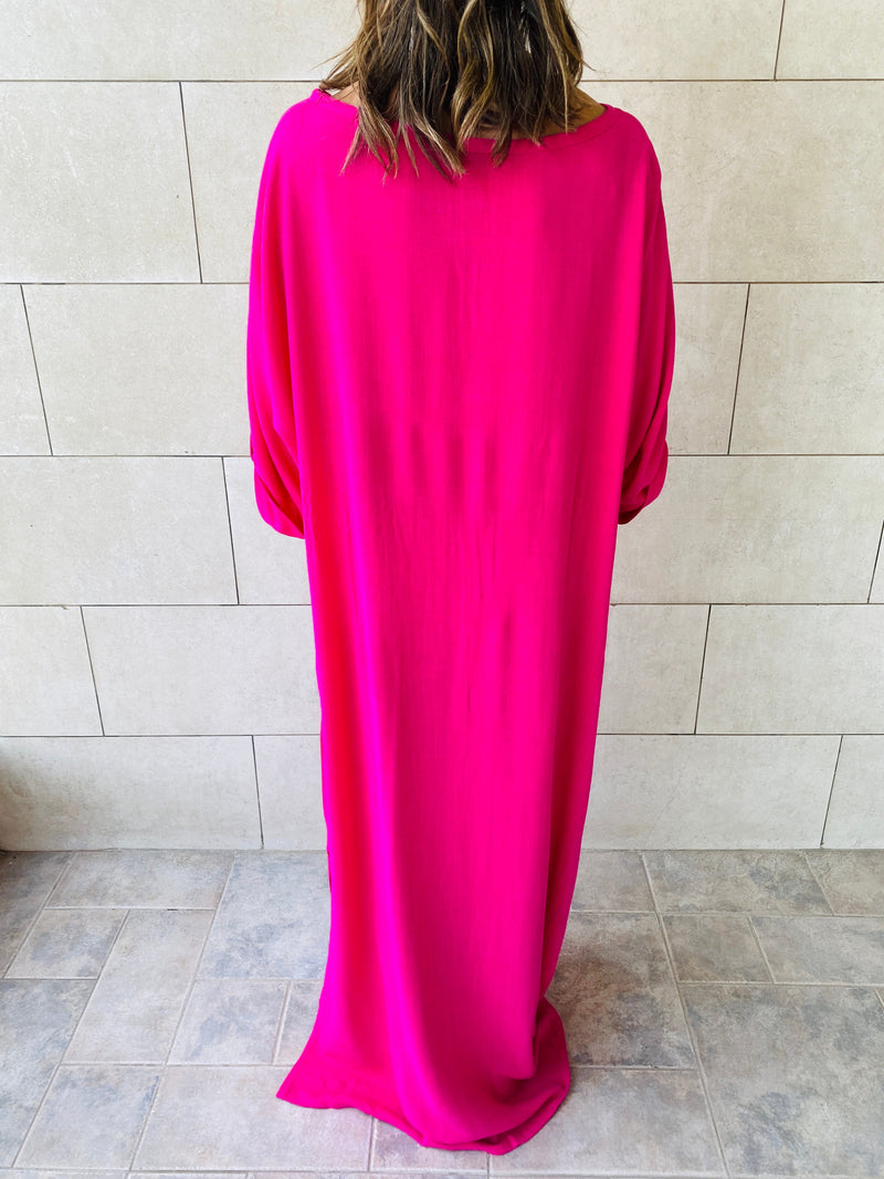 Fuchsia Linen Dress