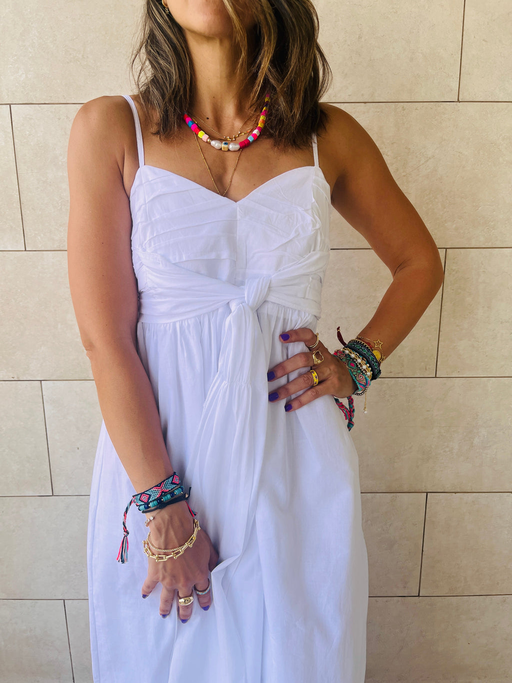 White After Sun Poplin Dress