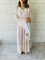 Beige Summer Floral Dress