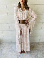 Beige Summer Floral Dress