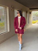 Burgundy Preppy School Girl Skirt