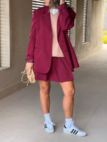 Burgundy Preppy School Girl Skirt